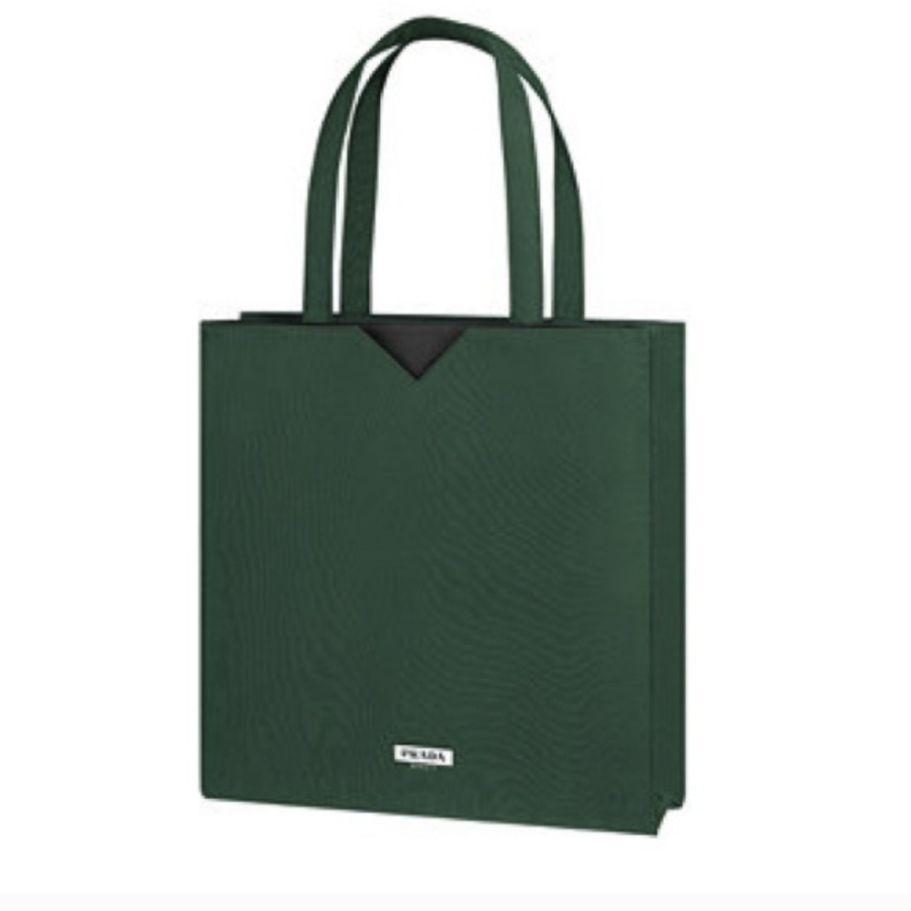 Prada Green Paradigme Black Big Tote Bag Double Compartment New In Pouch Unisex